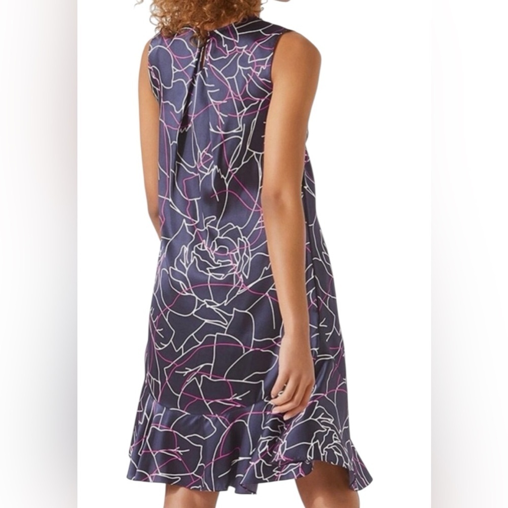 Jigsaw Navy and Pink Floral Midi Dress